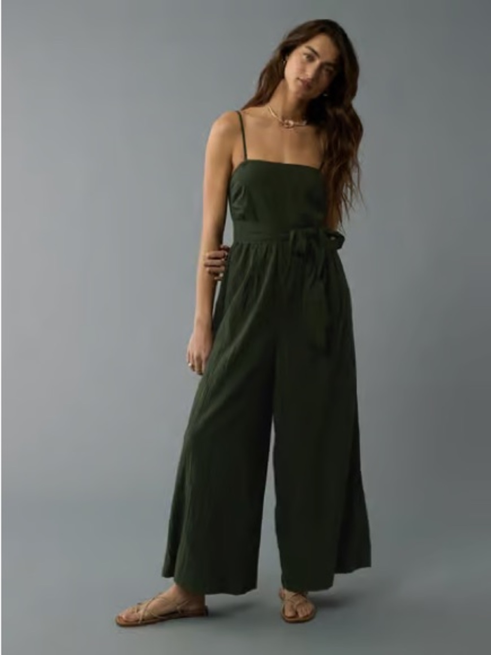 American Eagle Tube Tie Waist Jumpsuit